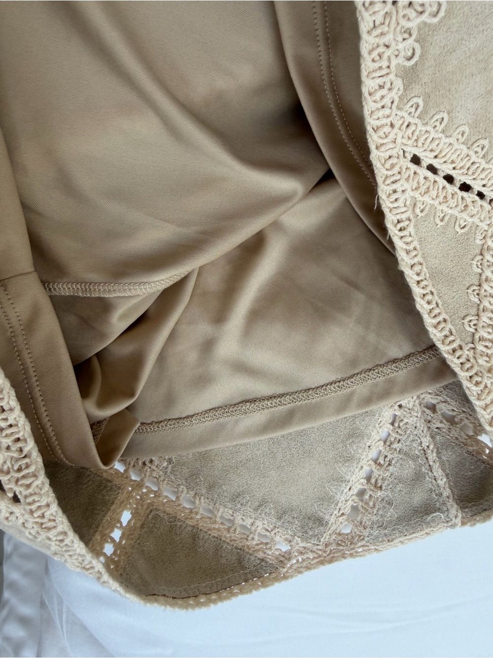 Zara Cream Crochet Diamond-Panel Mini Skirt - Picture 13 of 13